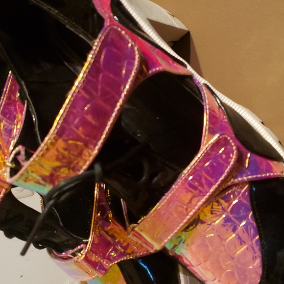 Privileged Shoes Platforms Captain Black Iridescent Size-10 - Picture 3 of 8